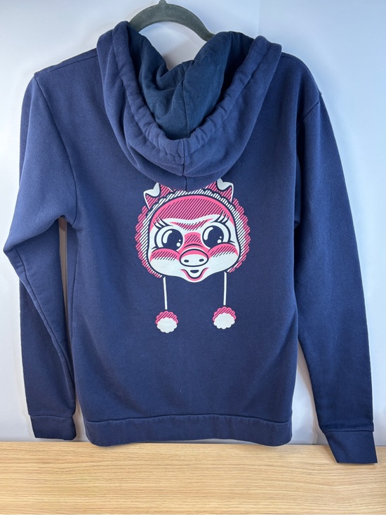 Next Level Apparel Tops - Next Level “Killing Eve” Pig with Hat Zip Up Hoodie in Blue +‎ Pink